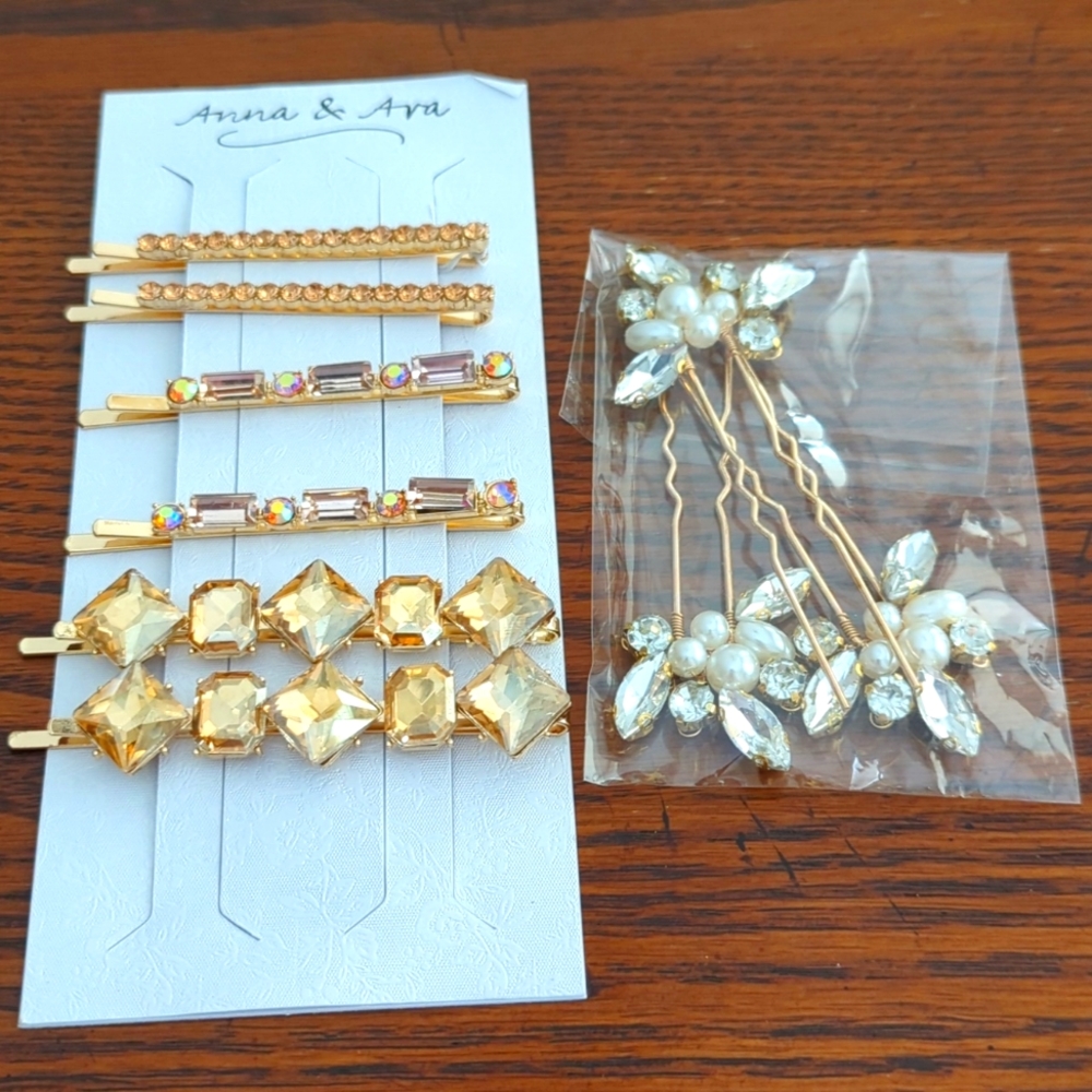 Set of 6 ornamental bobby pins plus 3 more